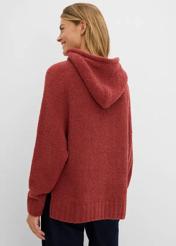 Maglione in pile teddy con cappuccio, bonprix