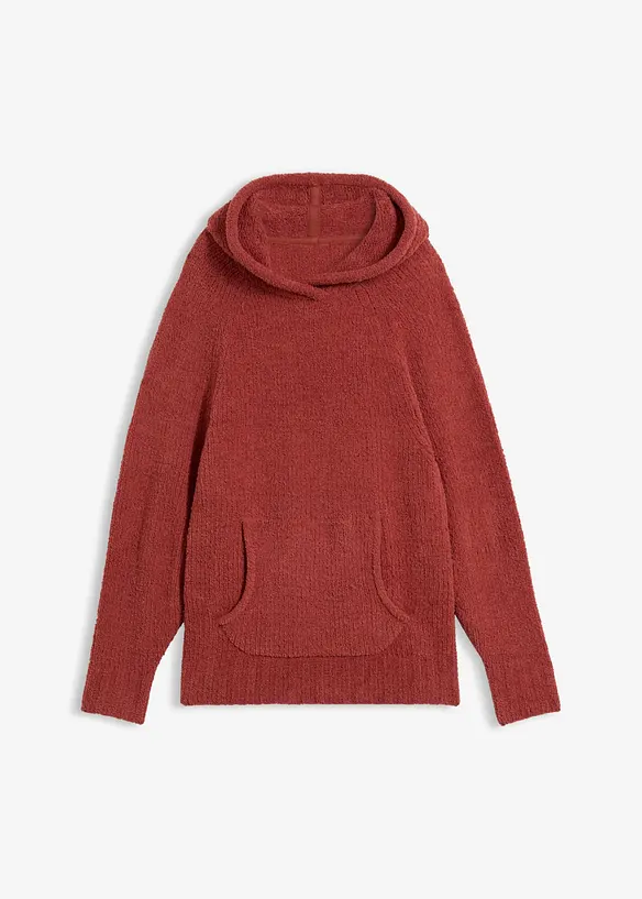 Maglione in pile teddy con cappuccio, bonprix