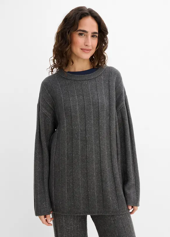 Maglione oversize a coste, bonprix