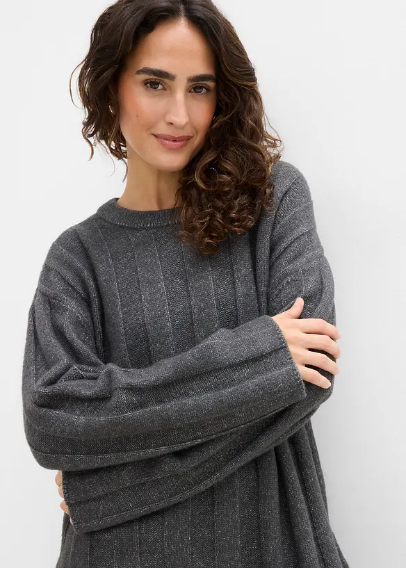 Maglione oversize a coste, bonprix
