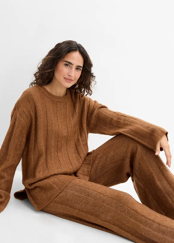Maglione oversize a coste, bonprix