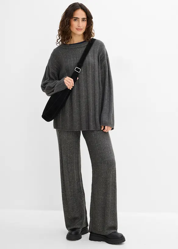 Maglione oversize a coste, bonprix