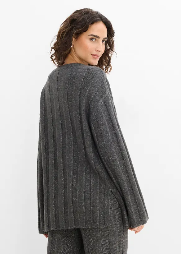 Maglione oversize a coste, bonprix