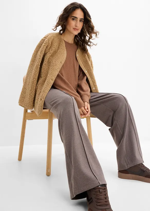 Pantaloni in jersey simil lana, bonprix