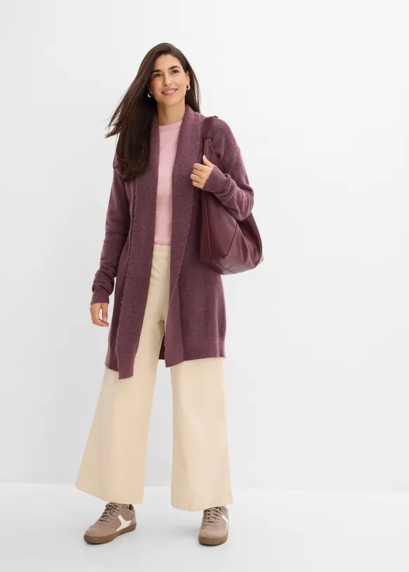 Cardigan lungo con collo a scialle, bonprix