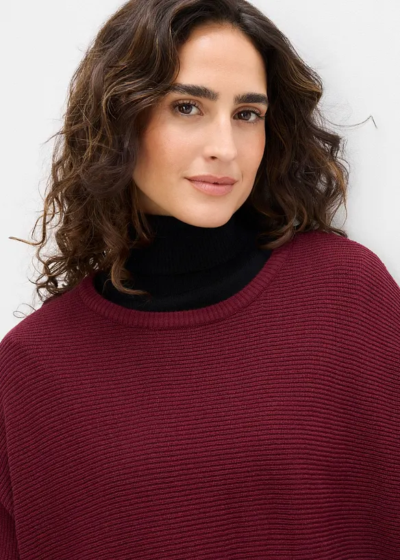 Maglione lungo in misto viscosa, bonprix