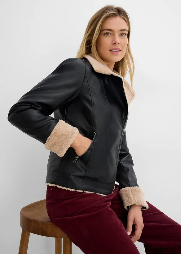 Giacca in similpelle foderata, bonprix