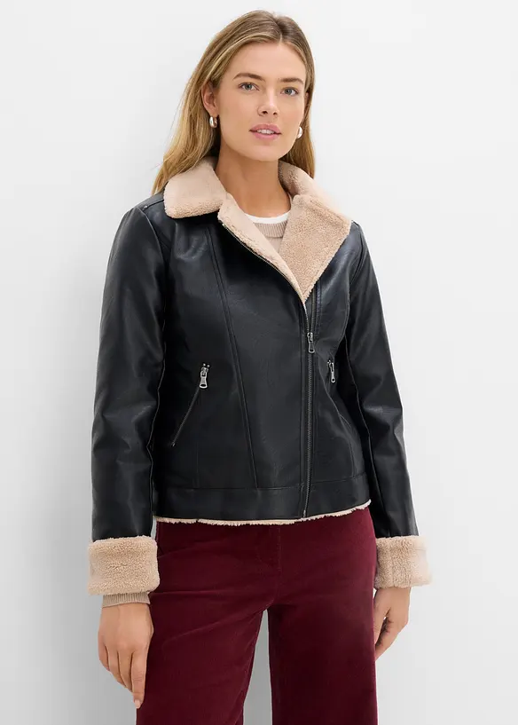 Giacca in similpelle foderata, bonprix