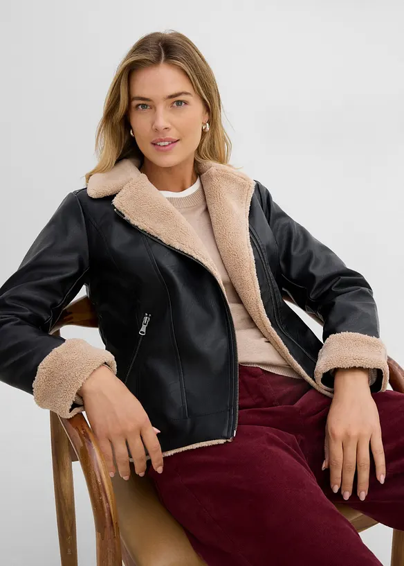 Giacca in similpelle foderata, bonprix