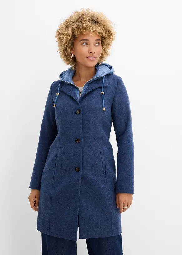 Cappotto corto in simil lana con effetto 2 in 1, bonprix