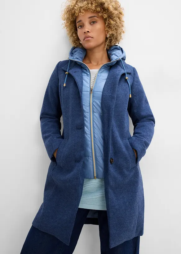 Cappotto corto in simil lana con effetto 2 in 1, bonprix