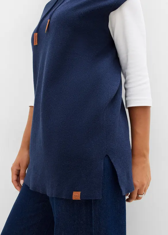 Gilet in maglia con cappuccio, bonprix