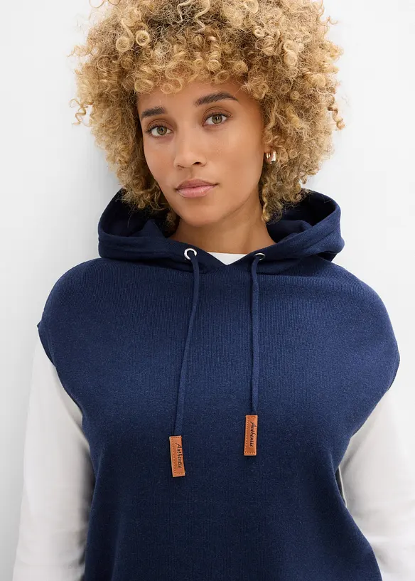 Gilet in maglia con cappuccio, bonprix