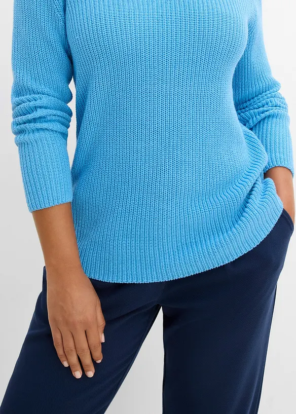 Maglione a coste in puro cotone, bonprix