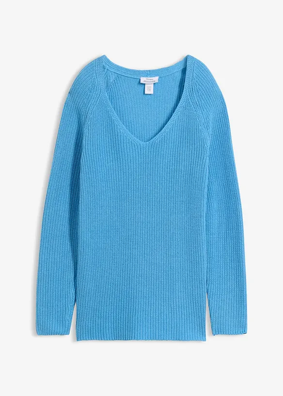 Maglione a coste in puro cotone, bonprix