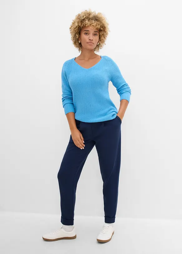Maglione a coste in puro cotone, bonprix