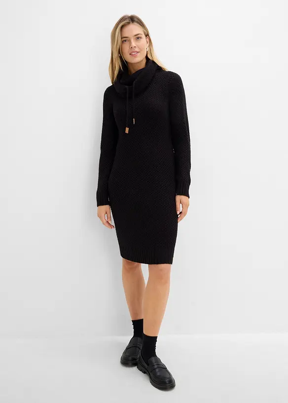 Abito in maglia con collo a scialle, bonprix