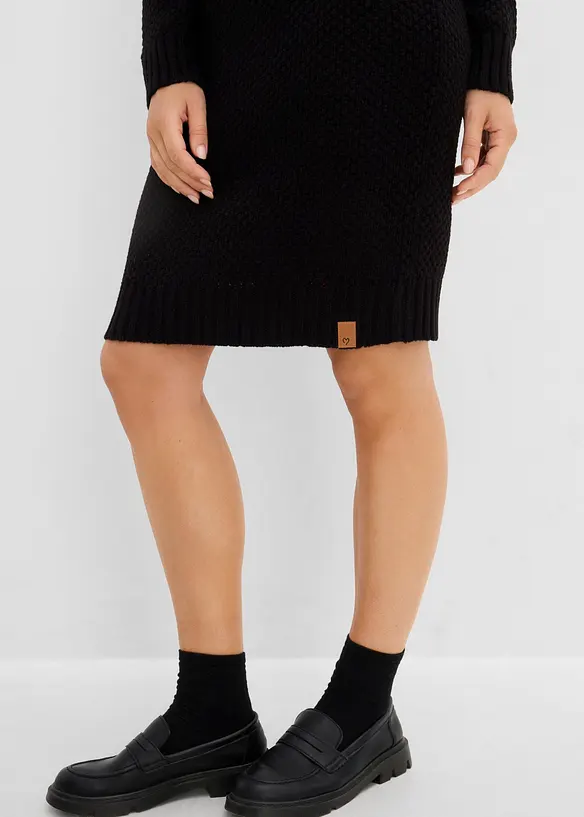 Abito in maglia con collo a scialle, bonprix
