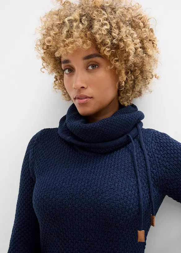 Abito in maglia con collo a scialle, bonprix
