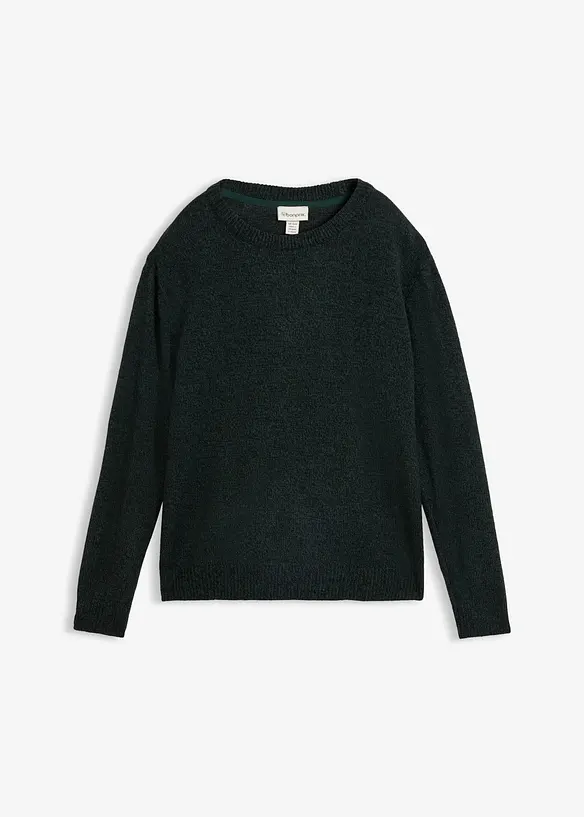Maglione melange con scollo rotondo, bonprix