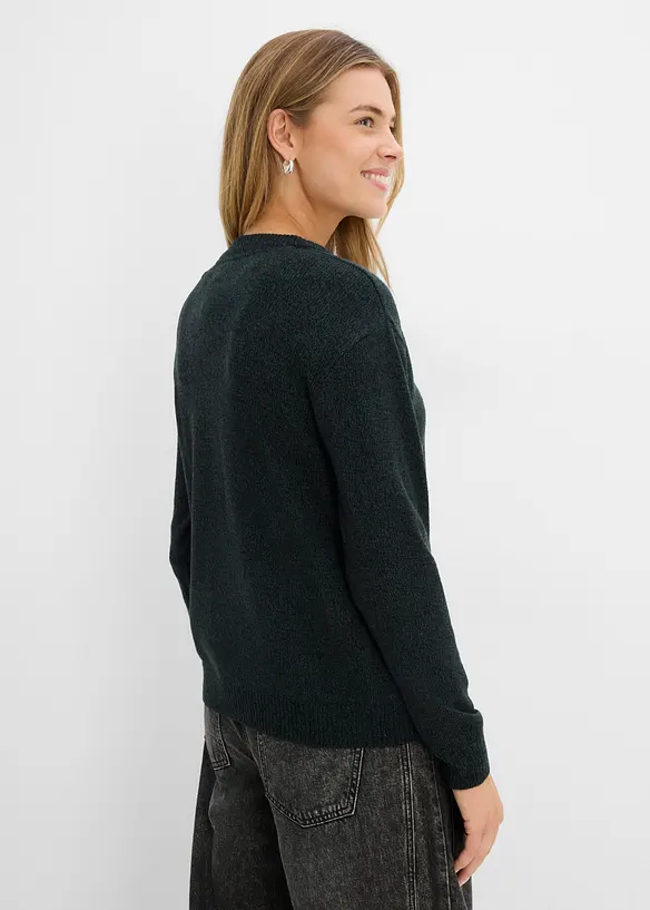 Maglione melange con scollo rotondo, bonprix