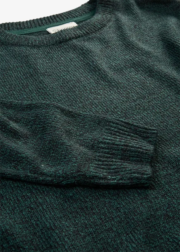 Maglione melange con scollo rotondo, bonprix