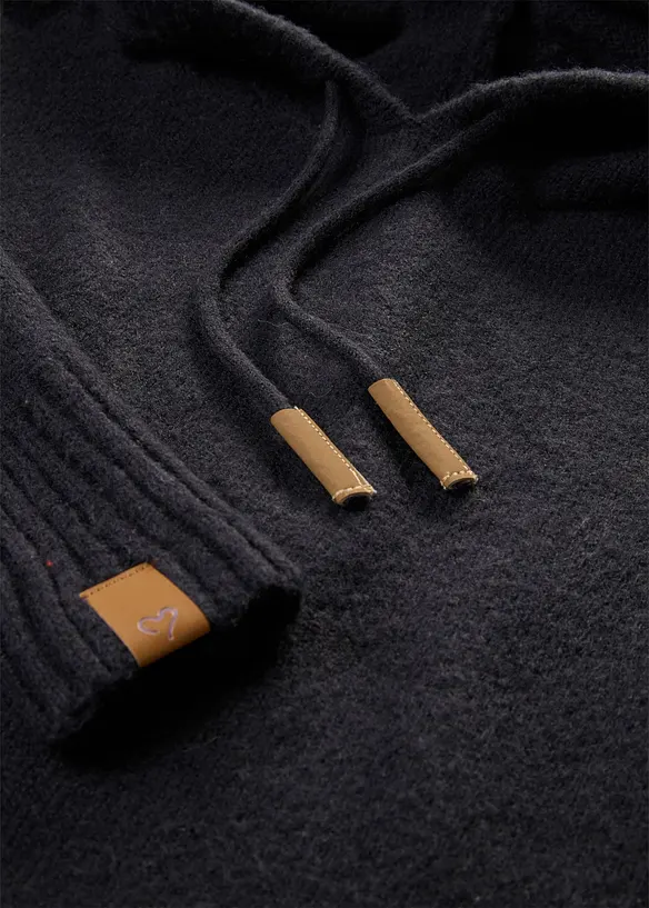 Abito in maglia con cappuccio, bonprix