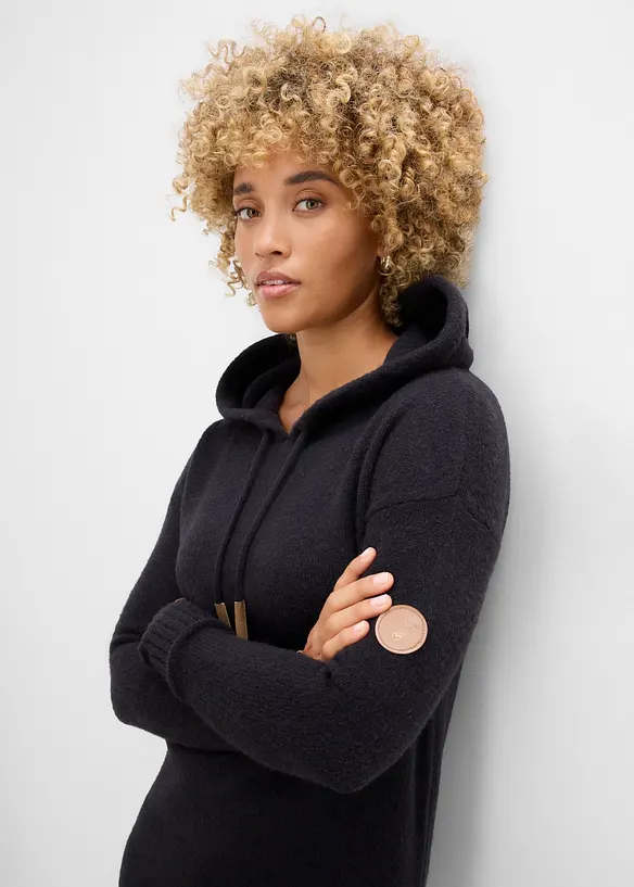 Abito in maglia con cappuccio, bonprix