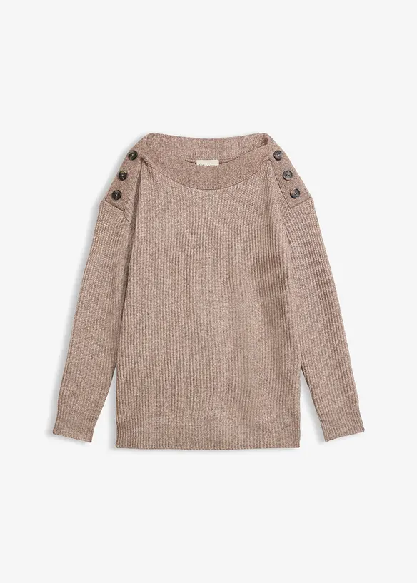 Maglione oversize con bottoni, bonprix