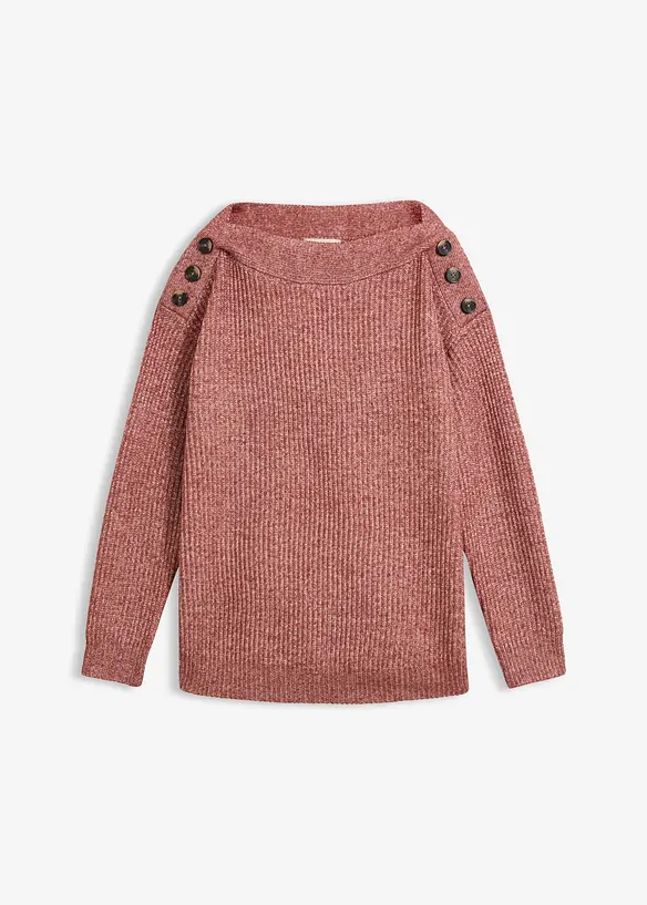Maglione oversize con bottoni, bonprix