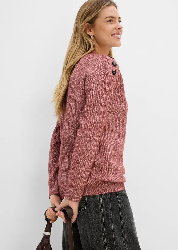 Maglione oversize con bottoni, bonprix