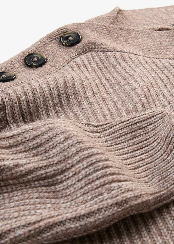 Maglione oversize con bottoni, bonprix