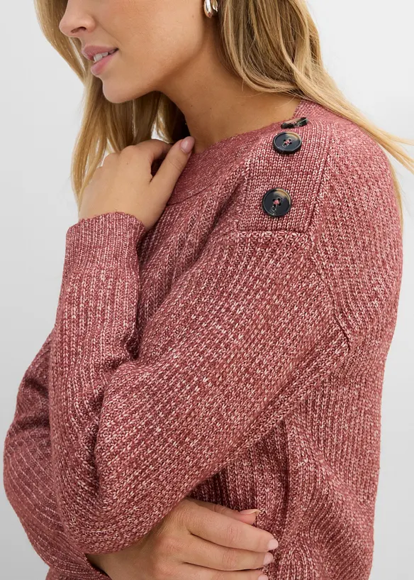 Maglione oversize con bottoni, bonprix