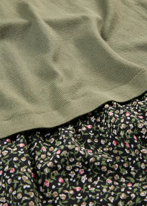 Maglione in filato fine con baschina a gonna, bonprix