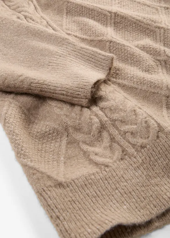 Maglione oversize con trecce, bonprix