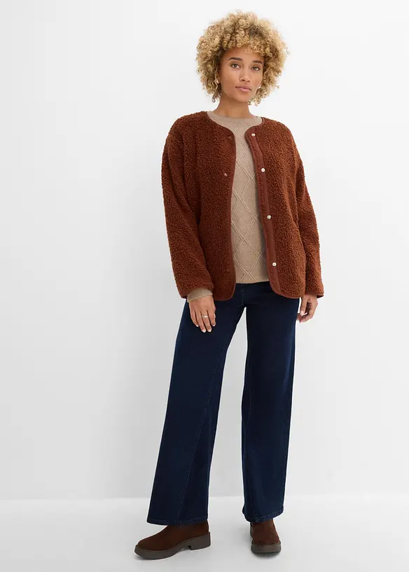 Maglione oversize con trecce, bonprix