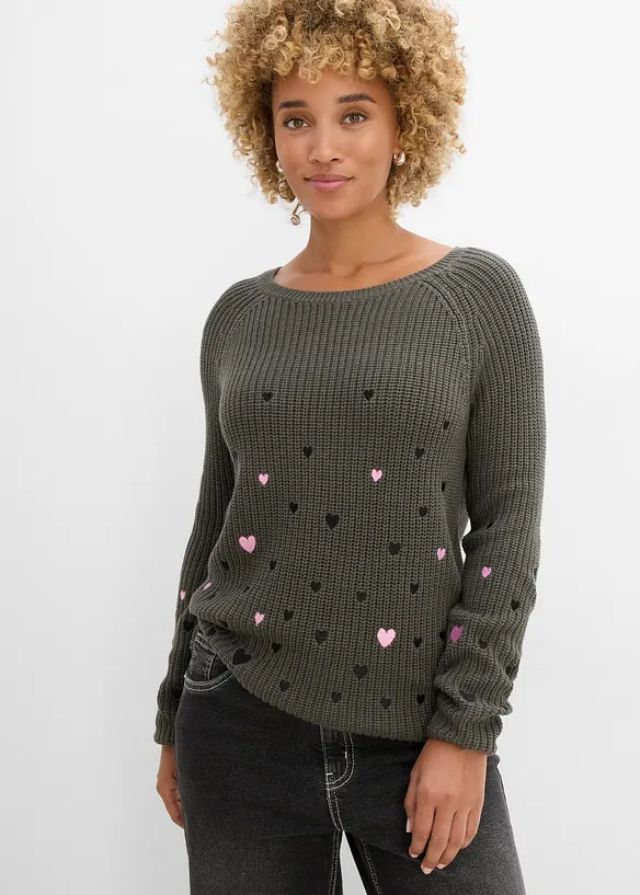 Maglione con ricamo, bonprix