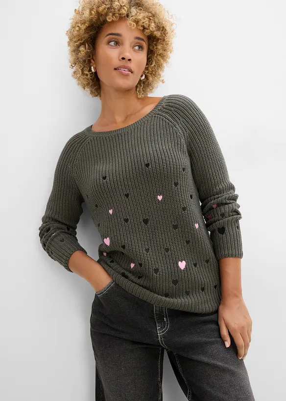 Maglione con ricamo, bonprix