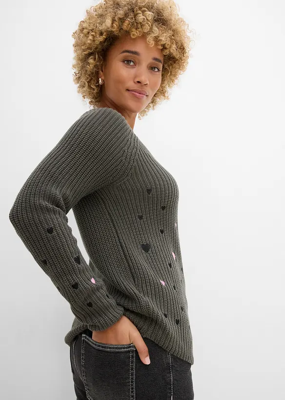 Maglione con ricamo, bonprix