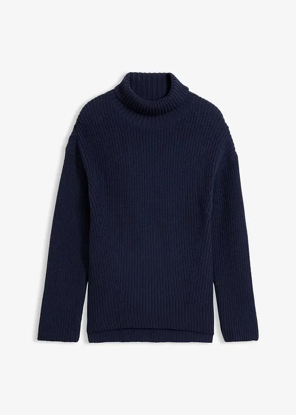 Maglione a collo alto in puro cotone, bonprix