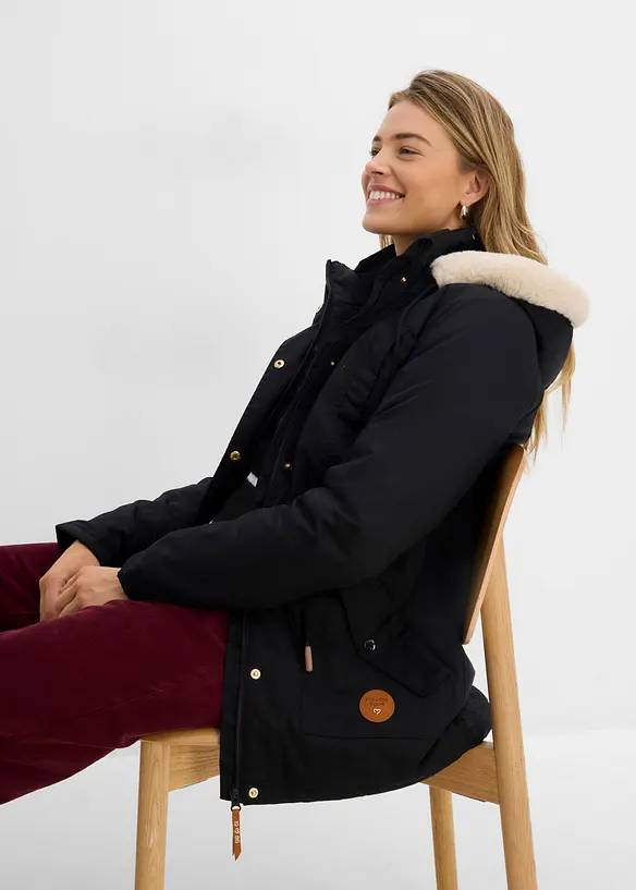 Parka imbottito con pelliccia sintetica, bonprix
