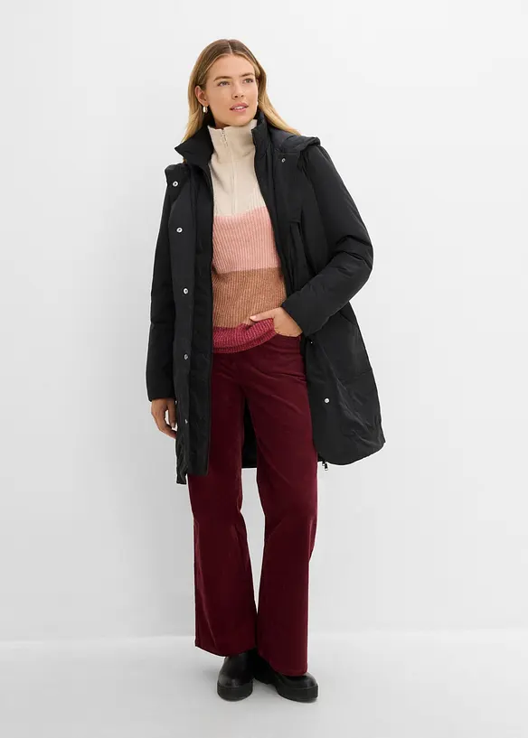 Cappotto corto leggermente imbottito con cappuccio, bonprix