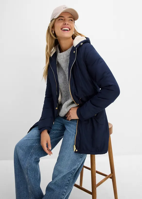 Parka con pile teddy, bonprix