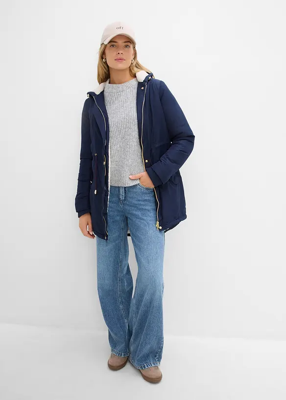 Parka con pile teddy, bonprix