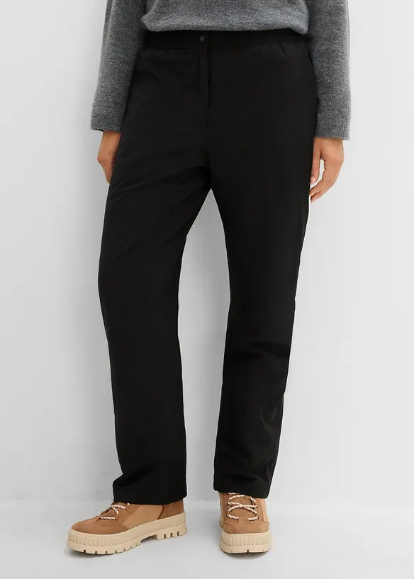 Pantaloni termici impermeabili con fodera in pile ed elastico in vita, bonprix