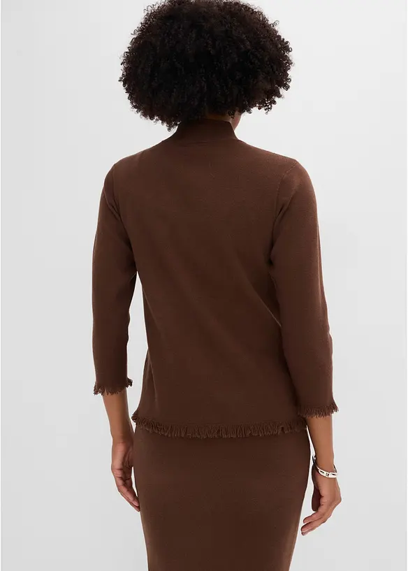 Cardigan con bordi sfrangiati, bonprix