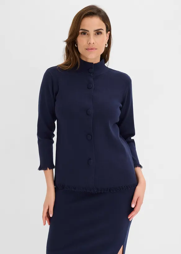 Cardigan con bordi sfrangiati, bonprix