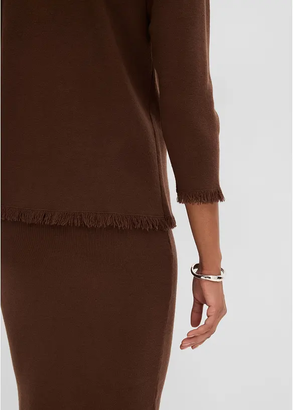 Cardigan con bordi sfrangiati, bonprix