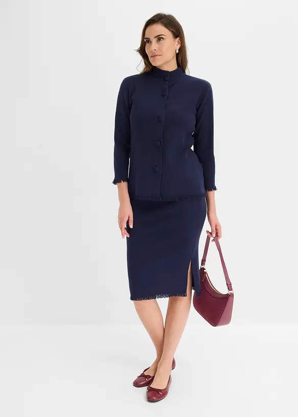 Cardigan con bordi sfrangiati, bonprix