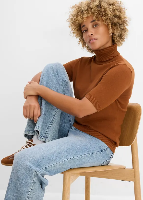 Maglia dolcevita a maniche corte, bonprix